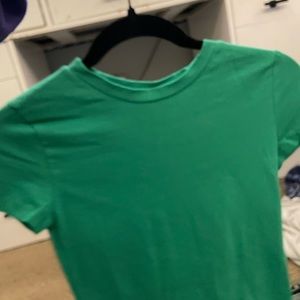 small green crop top